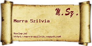 Merra Szilvia névjegykártya