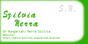 szilvia merra business card